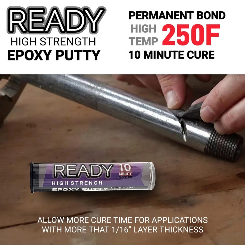 ACMAXPRO Ready High Strength Premium Epoxy Putty, 10 Minute Quick Set, High Temperature, Metal, Glass, Wood, Plastic, Ceramic, Stone, Tile, Concrete, Fast Bond, Powerful Adhesive - Image 4